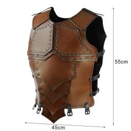 Estilo medieval colete armadura ajustável armadura no peito para homens equestre esgrima medieval retro guerreiro traje para festa cosplay - Image 6