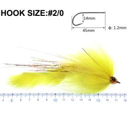 Vampfly isca de coelho alto 2/0, 3 peças de iscas de coelhinho para pesca em água salgada, isca de pesca líquida preta, branca e amarela - Image 3