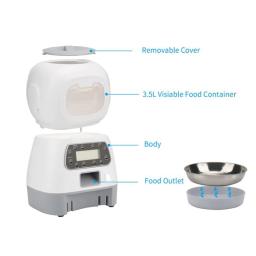 Alimentador automático do animal de estimação 3.5l dispensador de comida inteligente para cães gatos parcela controlador voz programável temporizador tigela suprimentos para animais estimação - Image 5