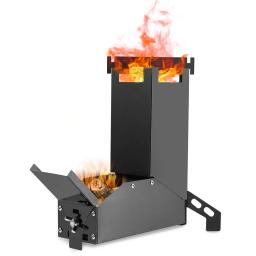 Lixada ao ar livre dobrável queima de madeira fogão foguete aço inoxidável mochila acampamento ao ar livre tenda fogão forno ao ar livre - Image 1