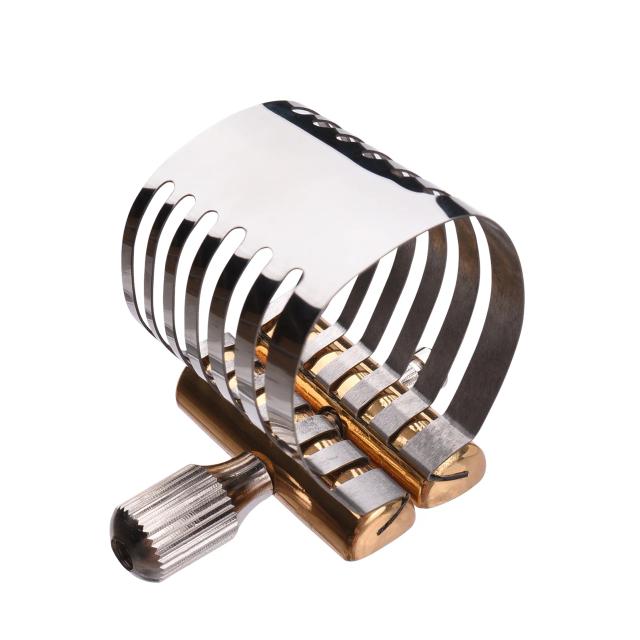 Ligadura Compacta de Parafuso Único para Saxofone Alto - Acessórios Duráveis e Práticos