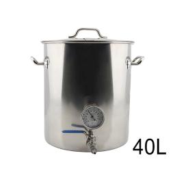 Chaleira de fabricação de cerveja caseira, 40l de aço inoxidável, panelas e chaleiras com termômetro sem haste, saco de filtro de fermentação de grão todo - Image 2