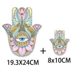 Ferro em remendos mão de fatima mandala flores listras thermo adesivos em roupas transferência de calor adesivo fusível remendo personalizado - Image 2