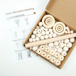 Macrame acessórios kit de tecelagem de madeira tear kit mão-tecido diy conjunto de tecido doméstico tapeçaria cachecol multifuncional tear costura - Image 1