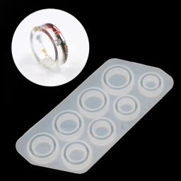 8 peças sortidas tamanhos anel molde de silicone para resina jóias molde de fundição de resina tamanho dos eua 5-12 - Image 2