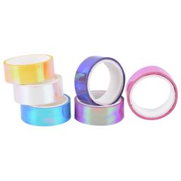 5m fita de decoração de ginástica rítmica holográfica rg prismático glitter fita aros vara criativa laser gradiente fita à prova dwaterproof água - Image 2