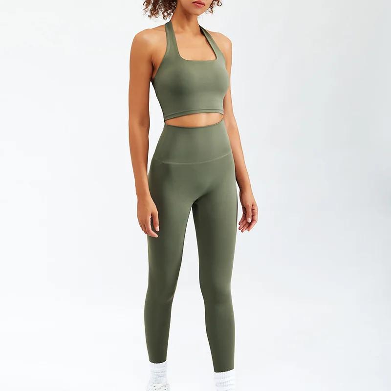 Conjunto de treino feminino manga comprida, cintura alta, zíper, esporte, roupa de ginástica, fitness, roupas de treino, acadêmico, mais novo, 2 peças - Image 1