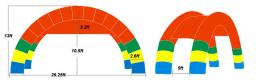 Arco inflável do arco-íris com o ventilador 370W livre para anunciar, arcos gêmeos, decoração do partido do aniversário, 26ft X 13ft - Image 4