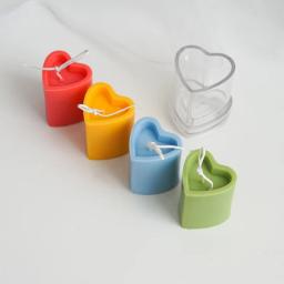 3d colunar forma do coração molde de vela para diy vela que faz artesanato molde acrílico aromaterapia moldes sabão molde artesanal bolo moldes - Image 2