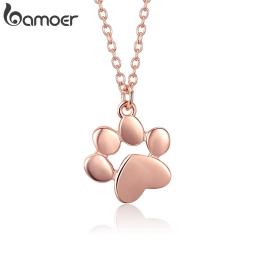 Bamoer Cat Paw Colar para Mulheres, Dog Footprint Pendant Chain, Bonito Animal Jóias, Presente de Prata Dourada, Venda Quente, SCN275 - Image 4