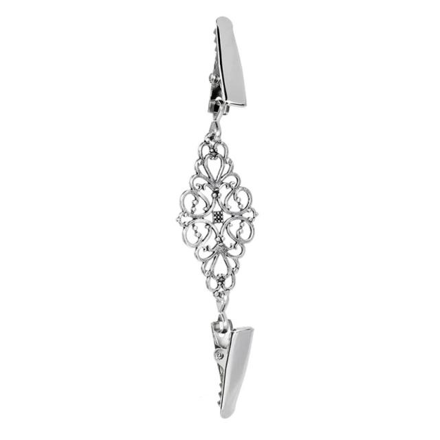 Clips Fixadores Retro para Roupas: Broches de Cachecol, Prendedores e Fivelas de Prata para Vestidos Femininos