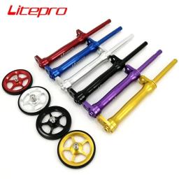 Litepro barra de extensão de roda, barra telescópica para bicicleta dobrável e racks traseiros brompton - Image 1