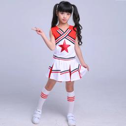 Lolanta novas meninas traje uniforme de líder de torcida atividades escolares desempenho outfits 4-16 anos azul vermelho - Image 3