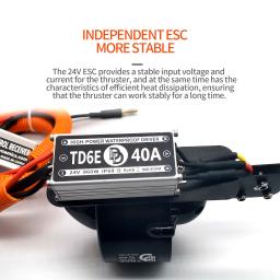 Impermeável Controle Remoto Subaquático Thruster, Kayak SUP Paddle Board, Barco Paddle Board, 24V, 7kg Impulso, 408W, 40A, TD6E - Image 2