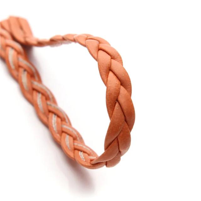 Cordão de Couro Trançado Multicolorido de 5mm para Artesanato e DIY - Pacote com 10m