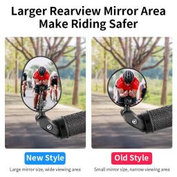 Oeste de bicicleta grande angular espelho retrovisor 360 rotação ajustável guiador espelho mtb ciclismo estrada espelho retrovisor - Image 3