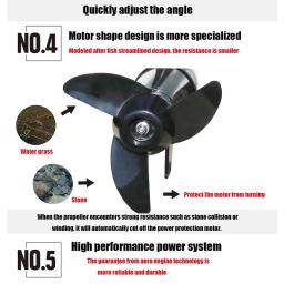 Barco inflável com motor elétrico, modelo portátil, preto, sem bateria - Image 4