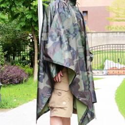 Multifunções Militar Camo Capa De Chuva capa de Chuva Poncho capa de Chuva Das Mulheres Dos Homens À Prova D' Água para Camping Pesca Motocicleta плащ дождевик - Image 3