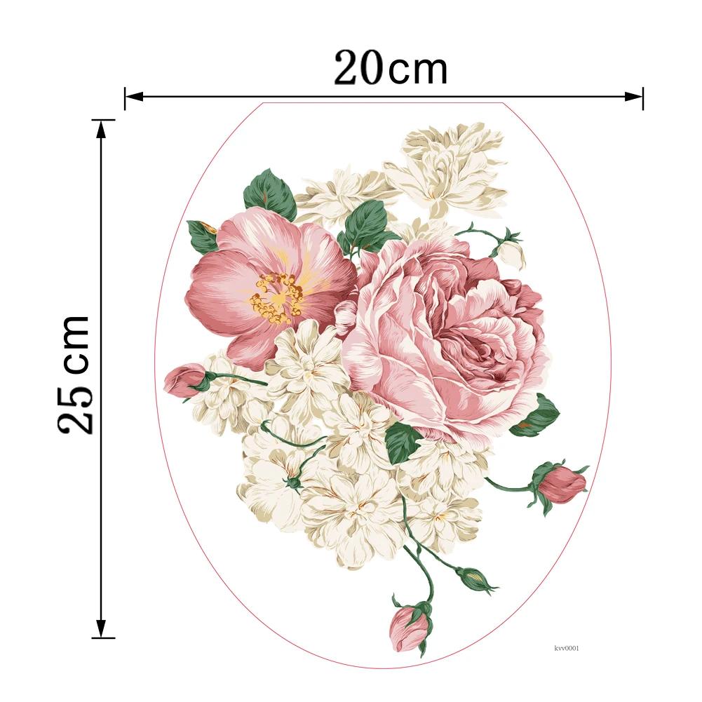 Adesivo de parede floral em pvc, adesivo de flores e vinhas para parede de geladeira, banheiro, geladeira, decoração de armário, decalques de parede faça você mesmo, presente de arte - Image 1