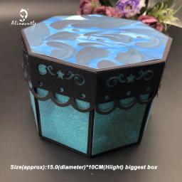 Caixa de corte em metal com estampa de surpresa, caixa de presente, torre, papel, artesanato, caixa de mimo artesanal, modelo de arte, cortador de alumínio - Image 2