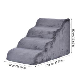Escada antiderrapante destacável para cães pequenos e gatos, degraus do sofá da esponja da rampa, escada do animal de estimação de 4 andares, lavável e destacável - Image 6