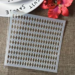 Camadas stencils com textura grade para diy, modelo de cartão decorativo para pintura, scrapbook, coloração, gravação, álbum, 9 pcs/set, 5 polegadas - Image 6