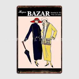 Harpers bazar vintage 1923 revista publicidade impressão placa de metal cartaz pub garagem engraçado decoração da parede estanho sinal cartaz - Image 1