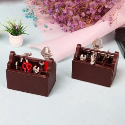 Mini Caixa De Ferramentas De Madeira Com Ferramentas De Reparação, Miniatura Modelo De Brinquedos Para Rapazes, Ferramentas Para Brincar, Jogos E Acessórios, Decoração De Bonecas, 1:12 - Image 1