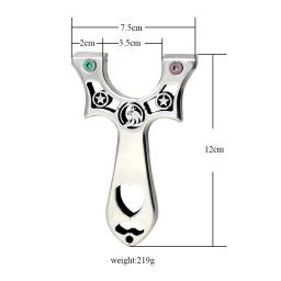 Material de aço inoxidável catapulta slingshot de metal completo tiro ao ar livre caça pássaro poderoso equipamento ferramentas profissionais - Image 2