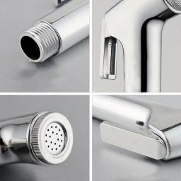 Kit de Chuveiro Higiênico Muçulmano para Banheiro, Bidé Sanitário, Douche Portátil, Spray De Jato Cromo, Luminária De Banheiro, 1.5 m - Image 4