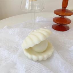 Molde de vela de silicone em forma de pérola, 3d aromaterapia concha sabão bolo confeitaria artesanal arte artesanato ferramentas de decoração - Image 4