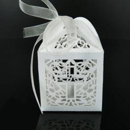 10 pçs cruz caixas de doces caixa de presente do anjo para o batismo do chuveiro do bebê aniversário primeira comunhão baptismo festa favor saco 5x5x8cm - Image 6