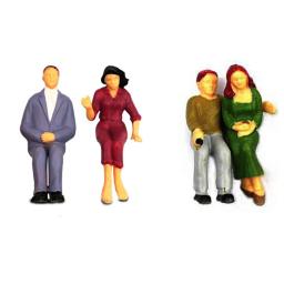 Modelo de construção de pessoas, miniaturas de passageiros, trem de paisagem, personagem diy: 100: 100/1 de escala, cor mista, modelo de brinquedo - Image 4