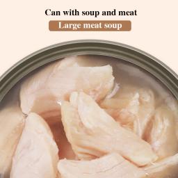 Carne branca gato enlatado pote de sopa de engorda nutrição cálcio gato petiscos grampo pote de alimentos caixa inteira em gatinho molhado comida 85g * 7 - Image 2