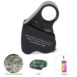 30x 60x iluminado joalheiros olho lupa lupa jóias dobrável lupa com luz led para pedras preciosas, jóias, moedas, selos - Image 3