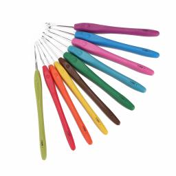 10 tamanhos 1.5mm-6mm crochê gancho ergonômico alças agulhas lisas barbudas agulha para mãos artríticas tricô ferramenta - Image 2