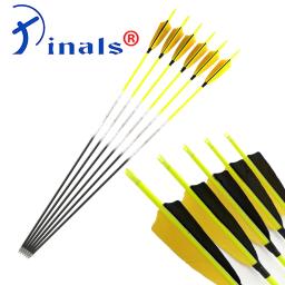 Flechas de carbono para arco longa caça, 4 cores flecha de carbono para tiro com arco recurvo arco longbow caça 12pçs 500-1000 30 polegadas eixos turco - Image 3