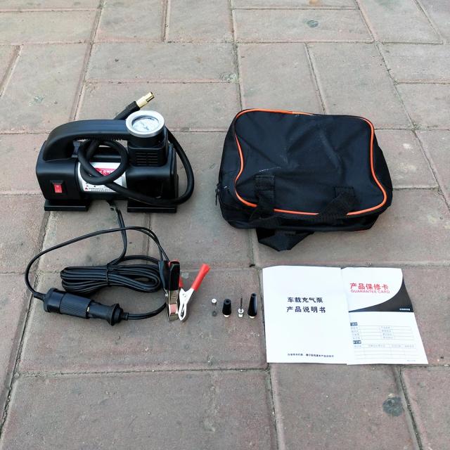 Compressor de Ar Automático para Pneus de Carro com Manômetro e Bomba de Borracha 12V PSI