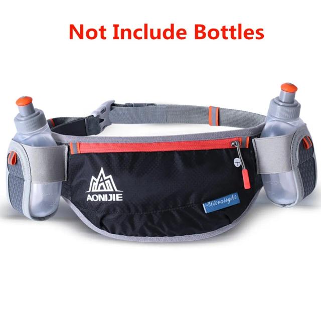 Cinto de Hidratação Aonijie para Corrida: Saco de Cintura Impermeável com Dois Compartimentos para Garrafas de 250ml