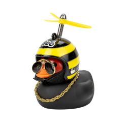 Novo capacete de decoração para carro, pato pequeno e preto, acessório interior automotivo fofo de pato amarelo para painel de carro - Image 4