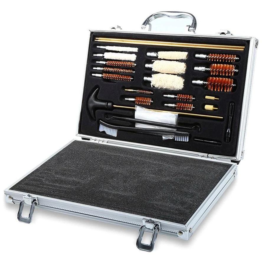 Kit universal de limpeza de pistola, conjunto de ferramentas para limpeza de arma, rifle, pistola, espingarda, limpador de arma, ferramentas de manutenção, caixa de alumínio para armazenamento - Image 1