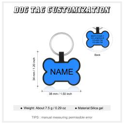 Colar lateral duplo personalizado para animais de estimação, Dog and Cat ID Tag, nome e número personalizados, Anti-Lost, Silicone Keychain Acessórios - Image 2