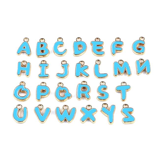 Esmalte Encantos de Letras para Fazer Jóias DIY - Pingentes Iniciais, Pulseiras e Colares com 26 Peças de 8mm do Alfabeto