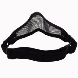 Airsoft-máscara meia face tático, malha de metal, crânio, protetora, exército, wargame, acessórios de caça, paintball, tiro cs - Image 4