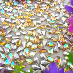 AB cores 3*6mm 6*10mm 8*13mm waterdrop gota de água teardrop forma de pêra cristais de vidro strass Cola no ornamento diy corte - Image 6
