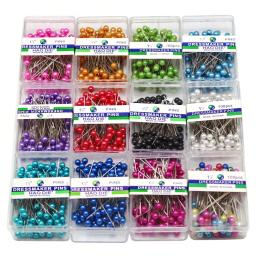 Agulhas de cabeça redonda pérola para fazer vestidos, pinos retos, posicionamento, ferramentas de costura coloridas, DIY, 38cm, 100pcs por caixa - Image 2