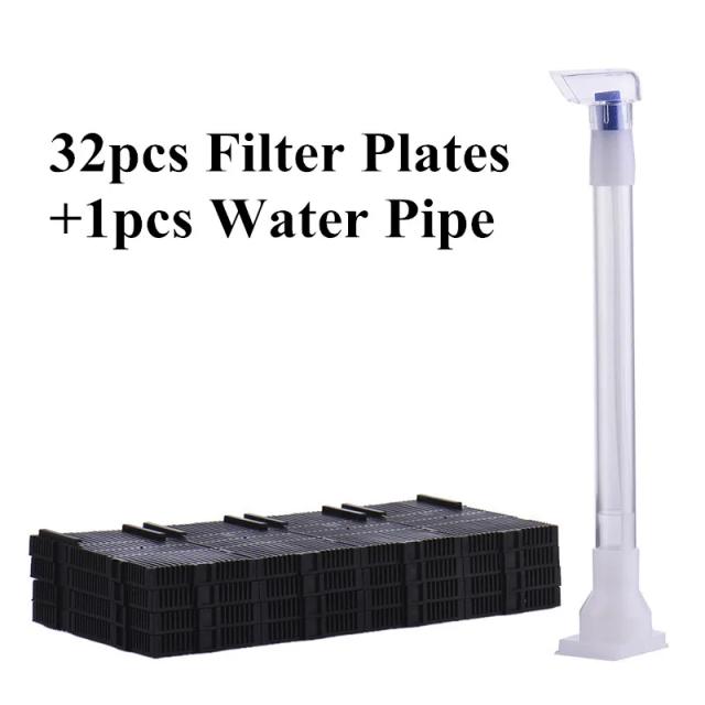 Kit Completo de Acessórios para Aquário: Placas de Filtro de Areia, Pedra de Ar Extensível e Tubo de Filtro com 16/32 Peças