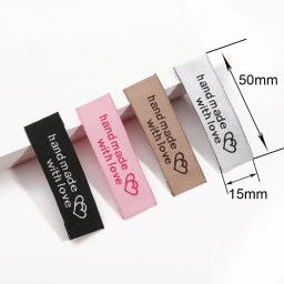 Etiqueta de roupa feita à mão com 20 tamanhos 50x15mm marrom/branco/preto/faça você mesmo acessórios de costura artesanal - Image 3