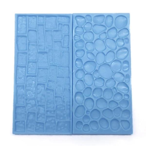 Forma de Pedra de Casca de Árvore em 2 Tamanhos - Molde Relevo para Decoração de Bolo Fondant DIY