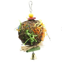 Brinquedo De Mastigação De Papagaio Com Sino, Triturador De Papagaio, Seco Anti-morder, Gaiola, Acessórios De Pássaro, Brinquedos De Papagaios - Image 4